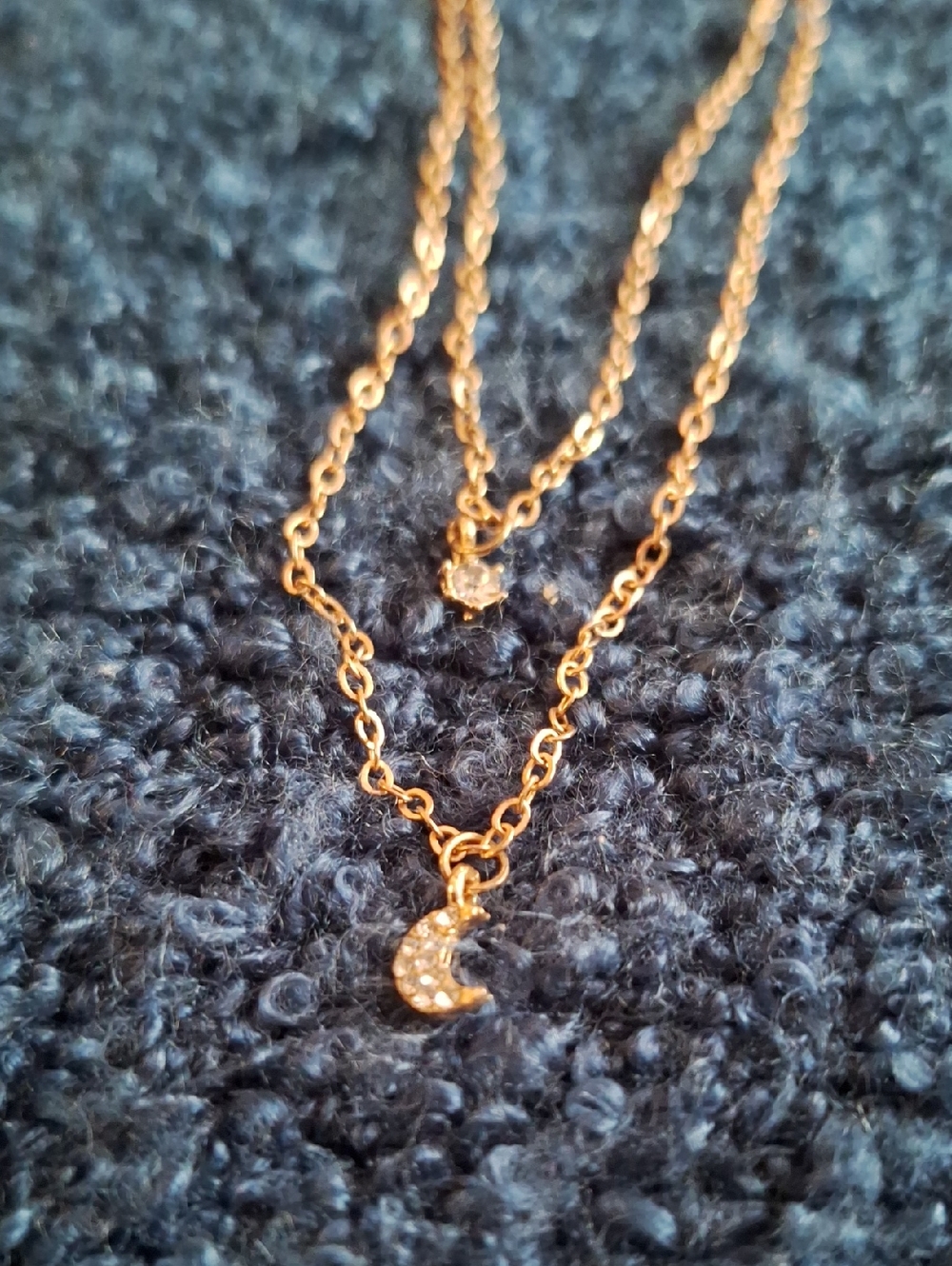 Gold Moon & Star Layered Necklace - Women Jewelry